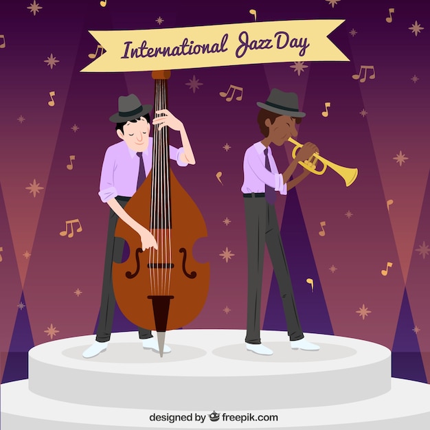 Vetor grátis bom desenho desenhado para o dia internacional do jazz
