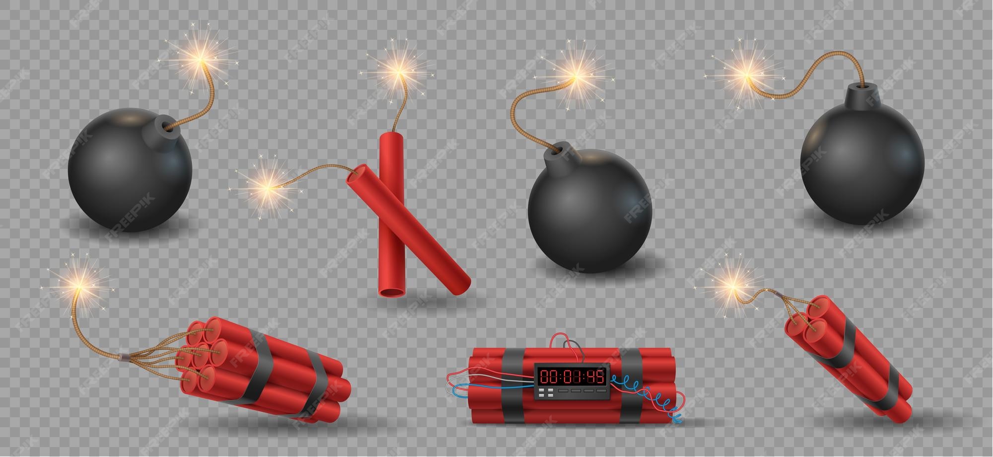 Bomba 3d Realista Tnt E Varas De Dinamite Com Fusivel Em Chamas Arma Militar Explosiva Ou Fogos De Artificio Com Pavio Equipamento Com Detonador Para Destruicao Ou Terrorismo Ilustracao Vetorial Vetor