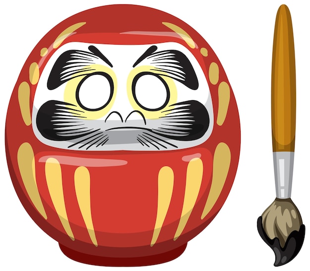 Vetor grátis boneca japonesa daruma