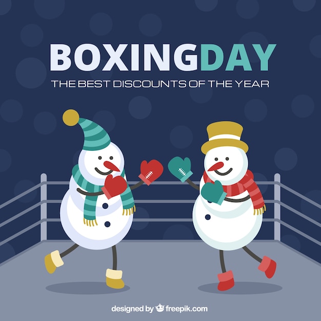 Bonecos de neve boxe dia illustation