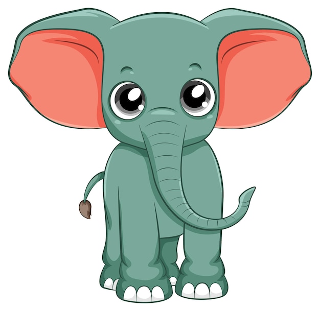 Bonito desenho simples de elefante isolado