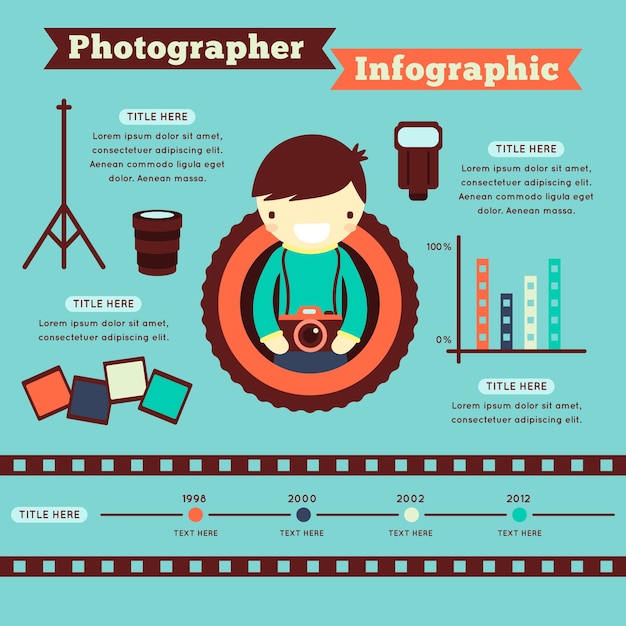 Bonito fotógrafo infográfico