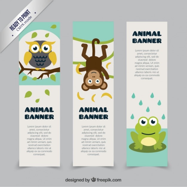 Bonito modelo de banners animais