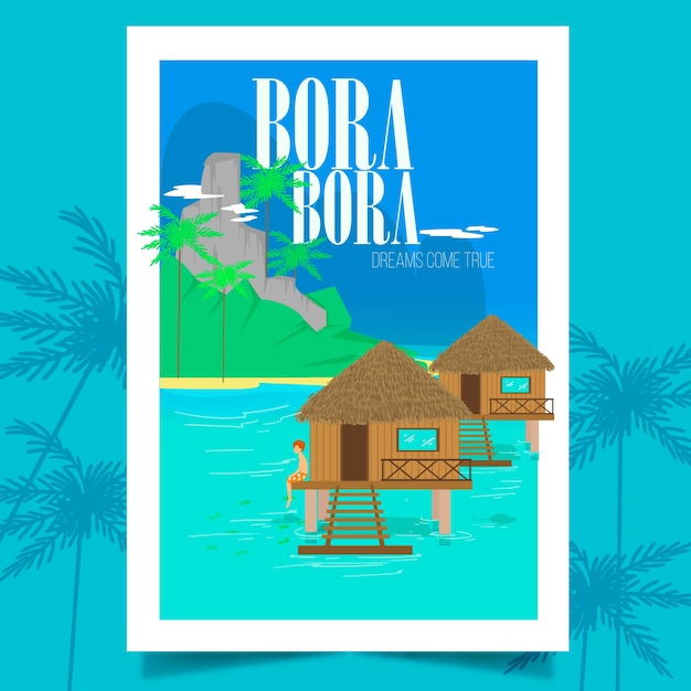 Vetor grátis bora bora poster