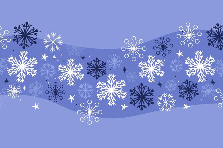 Vetor grátis borda de floco de neve de design plano desenhado à mão