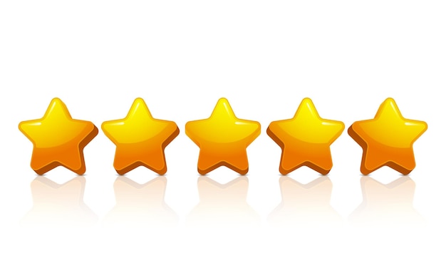 Botão de classificação de cinco estrelas para avaliações de experiência