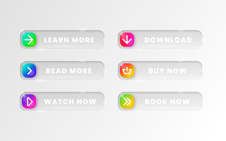 Vetor grátis botões de call to action em gradiente colorido