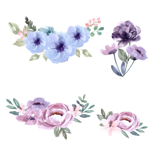 Vetor grátis bouquet para decoração de capa única, flores de cores exóticas