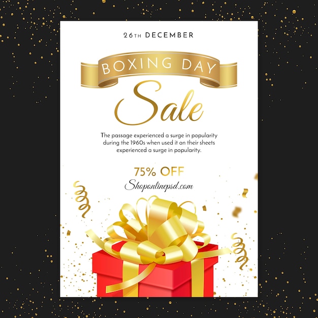 Vetor grátis boxing day com presente e fitas