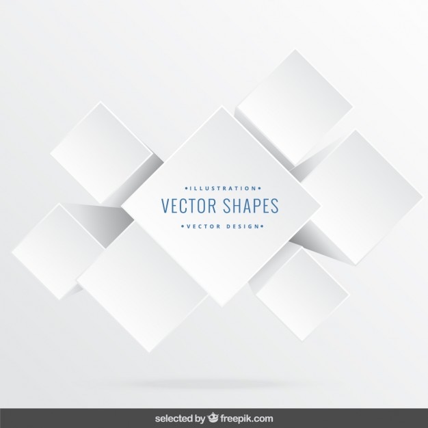 Vetor grátis branco cubos 3d