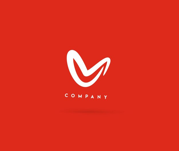 Branding Identidade Corporativa Vector Logo V Heart Design.