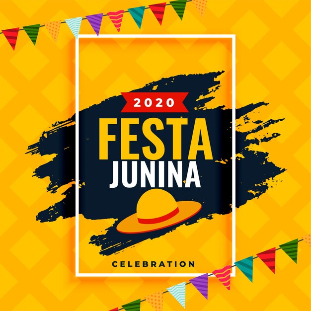 Vetor grátis brasil festa junina 2020 celebração fundo decoração design