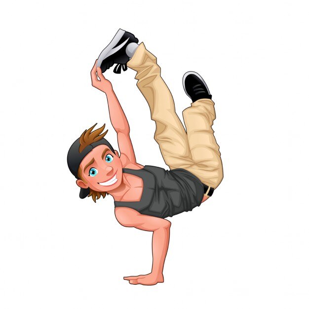 breakdancer engraçado do vetor caráter isolado