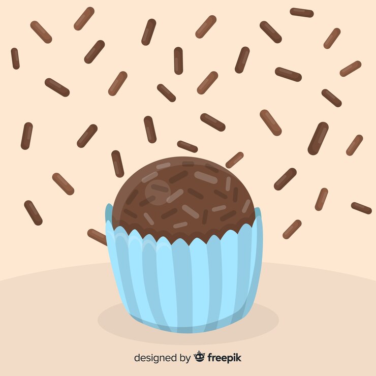 Vetor grátis brigadeiro fundo plano