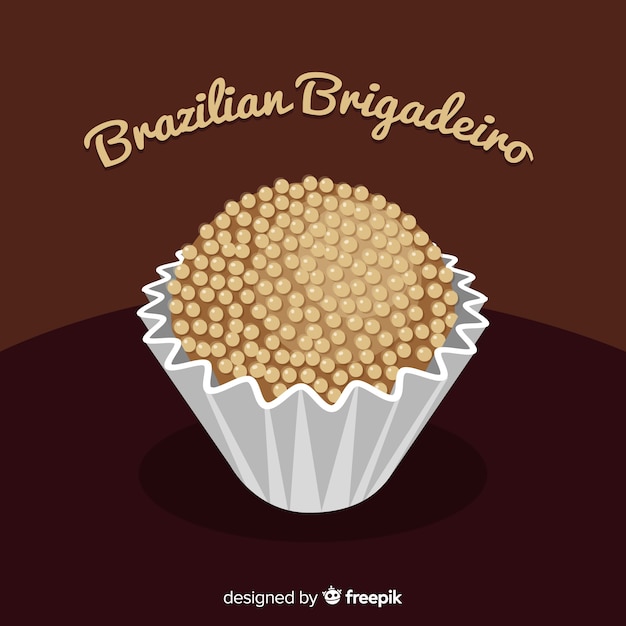 Vetor grátis brigadeiro fundo plano