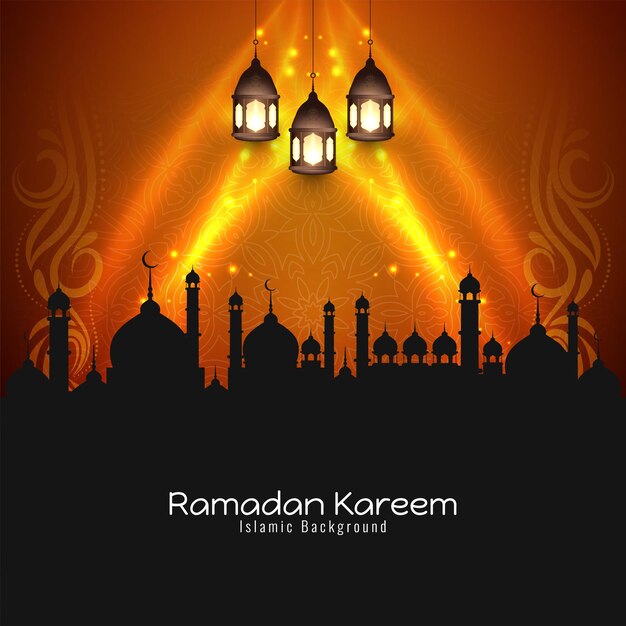 Brilhante e elegante Ramadan Kareem festival fundo design vector