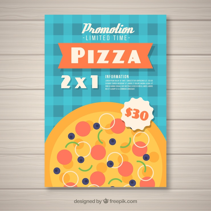 Vetor grátis brochura da oferta de pizza