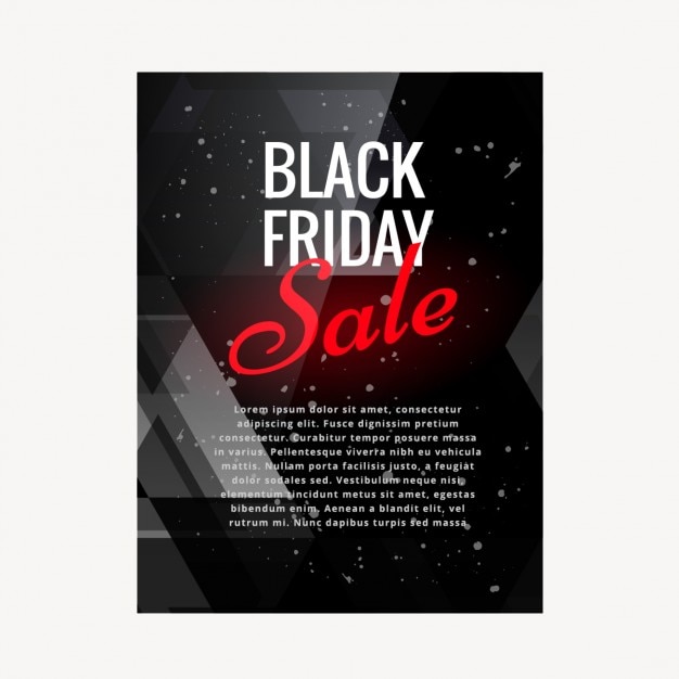 Vetor grátis brochura dark of black friday