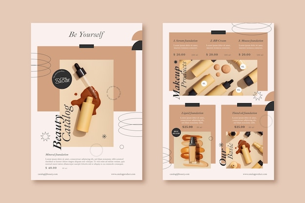 Vetor grátis brochura de catálogo de produtos de design plano