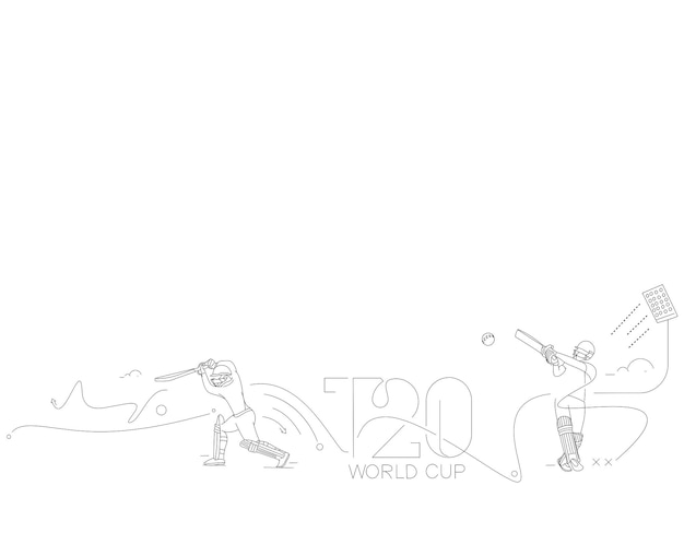 brochura de modelo de cartaz de campeonato de críquete da copa do mundo 1T20 design de banner de panfleto decorado