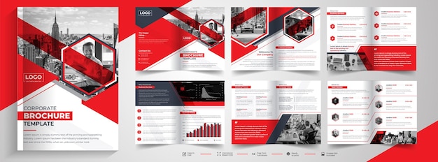 Brochura de perfil da empresa template design designbi fold brochure catalog relatório anual design