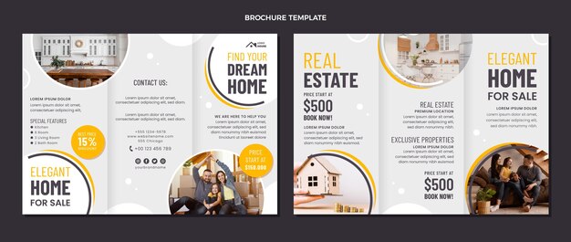 Brochura imobiliária geométrica de design plano