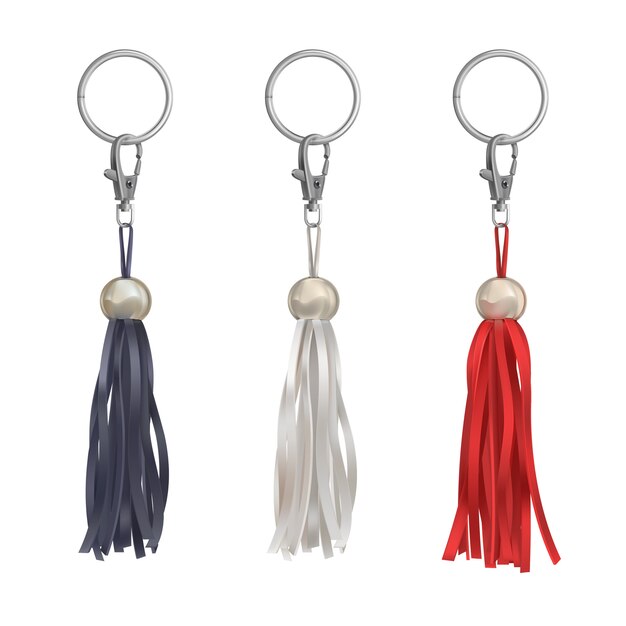 Bugigangas com borla de couro para bolsa
