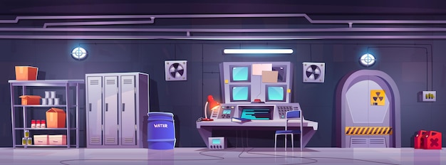 Bunker subterrâneo com vetor de laboratório secreto