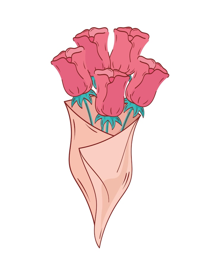 Vetor grátis buquê de flores de rosas