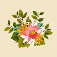 Vetor grátis buquê floral vintage colorido