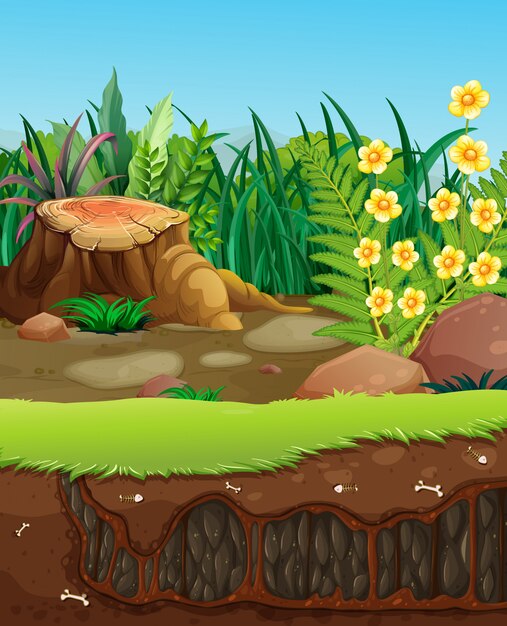 Buraco subterrâneo no jardim