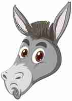 Vetor grátis burro com expressão facial em fundo branco