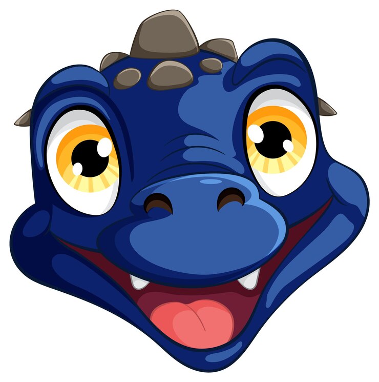 Vetor grátis cabeça de dinossauro de desenho animado alegre