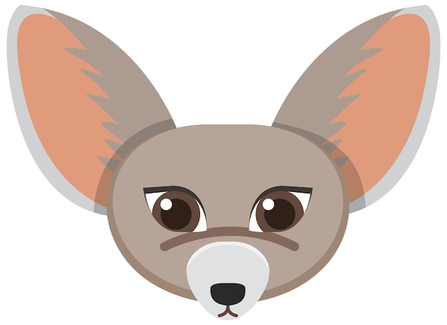 Vetor grátis cabeça de raposa fennec em estilo simples