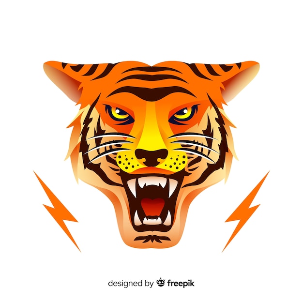 Vetor grátis cabeça de tigre