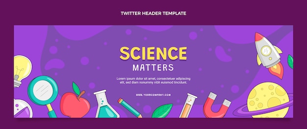 Cabeçalho de ciência desenhado à mão no Twitter