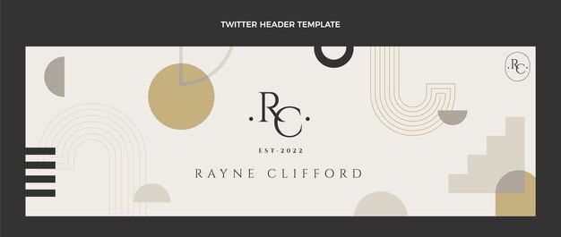 Cabeçalho de twitter de boutique geométrica de design plano