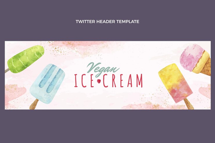 Vetor grátis cabeçalho de twitter de comida em aquarela