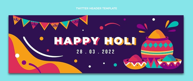 Cabeçalho de twitter de holi plano