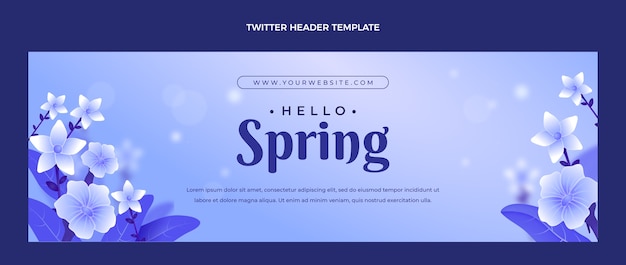 Vetor grátis cabeçalho de twitter de primavera realista