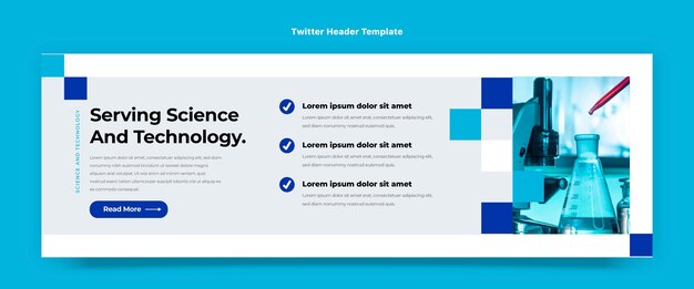 Cabeçalho do Twitter da ciência do design plano