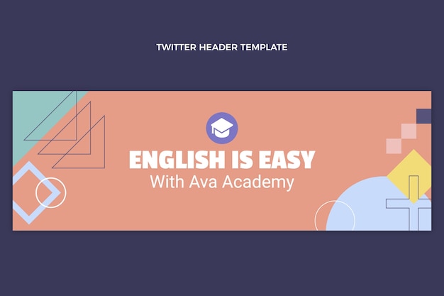 Cabeçalho do twitter de aulas de inglês plano