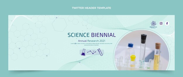Cabeçalho do Twitter de ciência plana