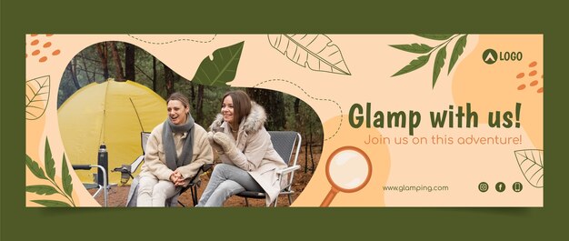 Cabeçalho do twitter de glamping plano