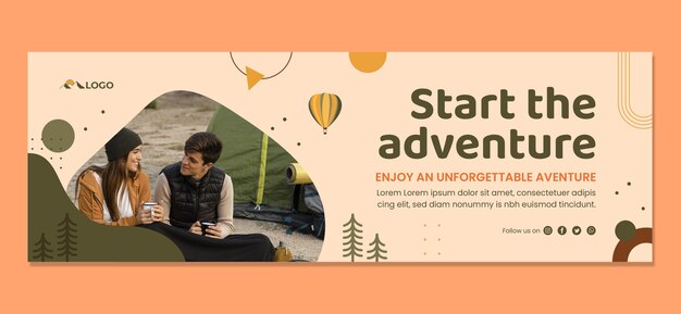 Cabeçalho do twitter de glamping plano