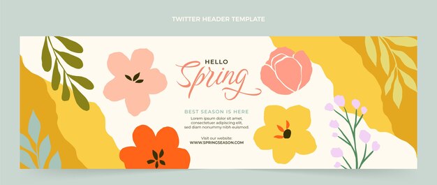 Cabeçalho do twitter de primavera plana