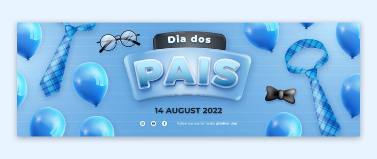 Vetor grátis cabeçalho do twitter dia dos pais realista com balões