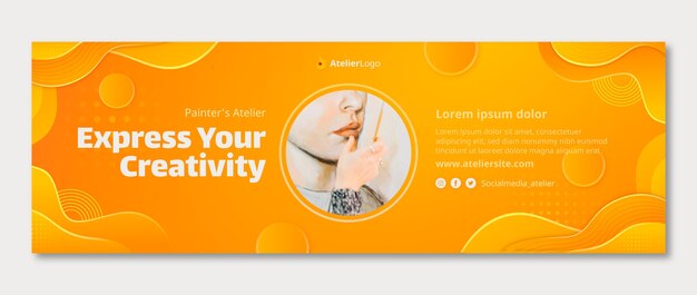 Cabeçalho do twitter do atelier gradiente