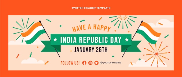 Cabeçalho do Twitter do dia da república plana