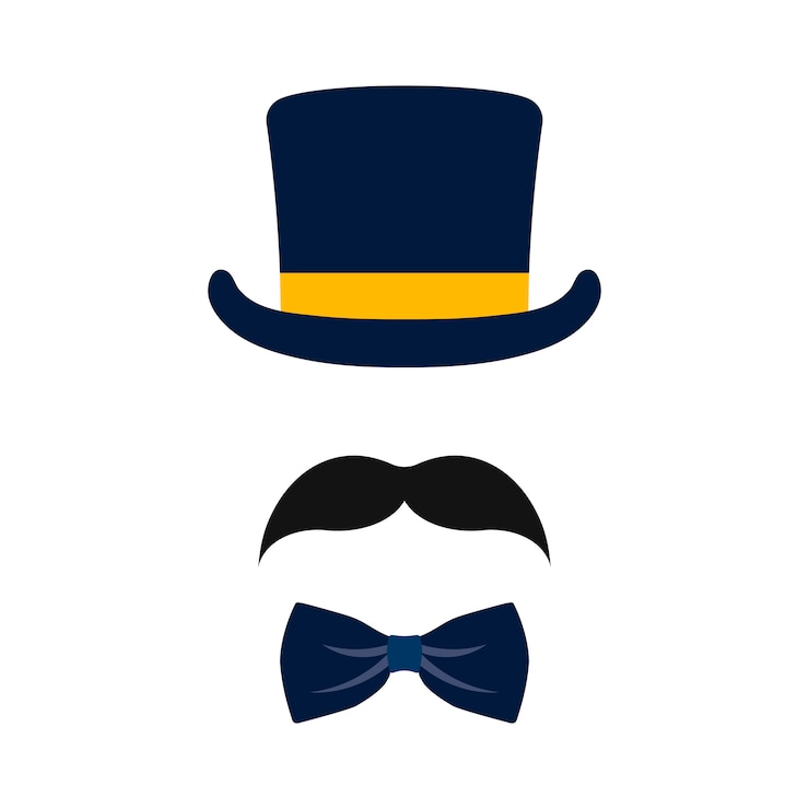 Vetor grátis cabine de foto de casamento masculino adereços vector